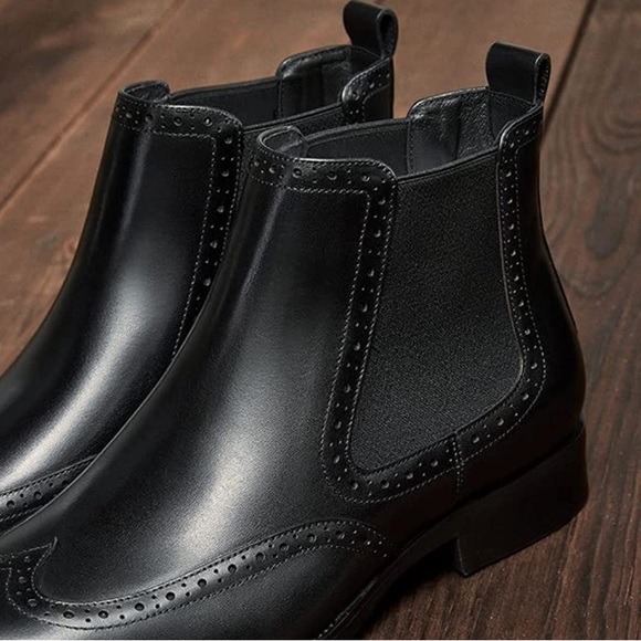 BRAND NEW MENS STYLISH BLACK FALL CHELSEA BOOTS NWT - Picture 5 of 6
